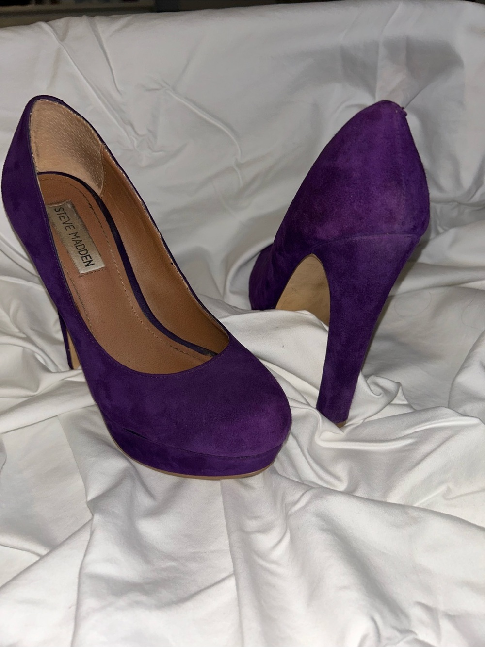 Steve Madden Purple Suede Platform Pumps